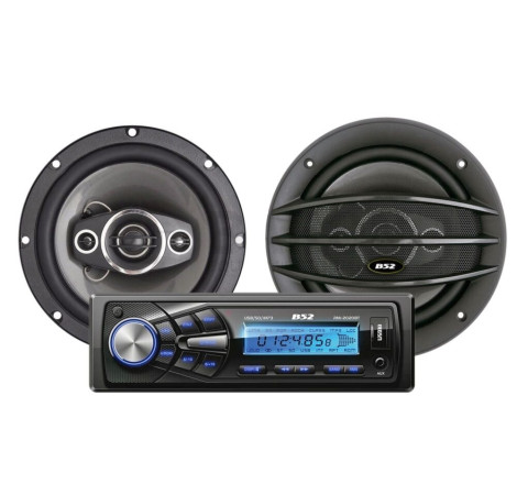 KIT RADIO 1 DIN + JGO PARLANTES COAXIALES