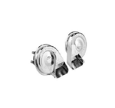 BOCINAS DOBLE  CARACOL   12 VOLTS  CROMADA