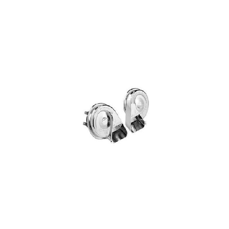 BOCINAS DOBLE  CARACOL   12 VOLTS  CROMADA