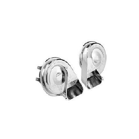 BOCINAS DOBLE  CARACOL   12 VOLTS  CROMADA